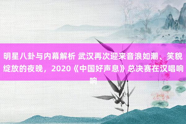 明星八卦与内幕解析 武汉再次迎来音浪如潮、笑貌绽放的夜晚，2020《中国好声息》总决赛在汉唱响