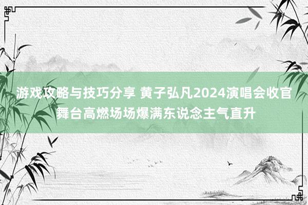 游戏攻略与技巧分享 黄子弘凡2024演唱会收官 舞台高燃场场爆满东说念主气直升