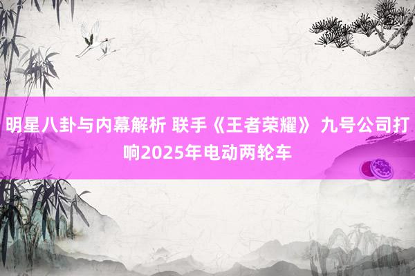 明星八卦与内幕解析 联手《王者荣耀》 九号公司打响2025年电动两轮车