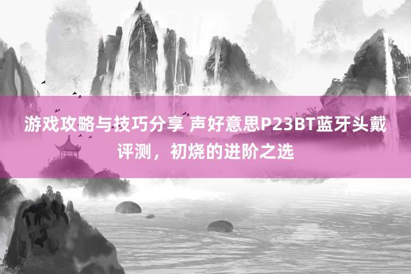 游戏攻略与技巧分享 声好意思P23BT蓝牙头戴评测，初烧的进阶之选