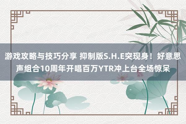 游戏攻略与技巧分享 抑制版S.H.E突现身！好意思声组合10周年开唱　百万YTR冲上台全场惊呆