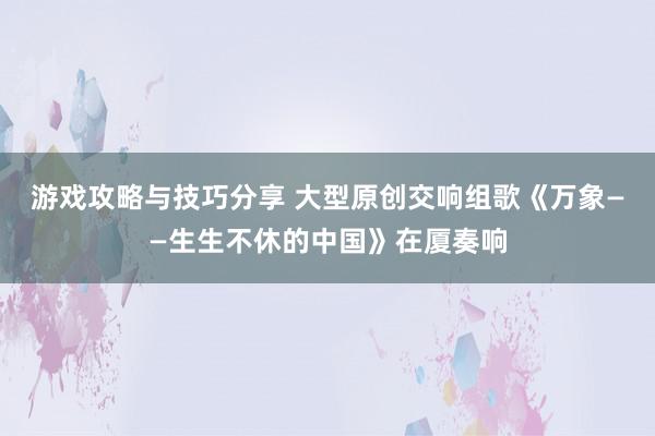 游戏攻略与技巧分享 大型原创交响组歌《万象——生生不休的中国》在厦奏响